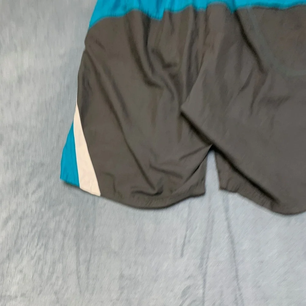 Nike Swim Trunks Board Shorts Mens S Blue Black Elastic Waist Logo Beach Summer